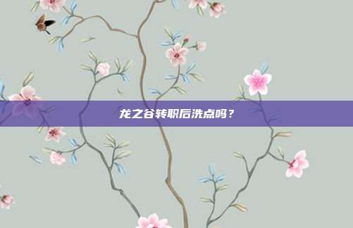 龙之谷转职后洗点吗？