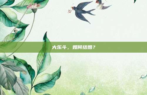 大乐斗,如何结婚?