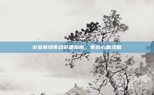 少女前线夜战装备指南,夜战必备攻略