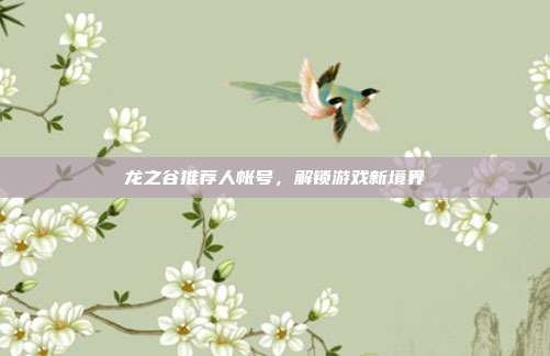 龙之谷推荐人帐号,解锁游戏新境界