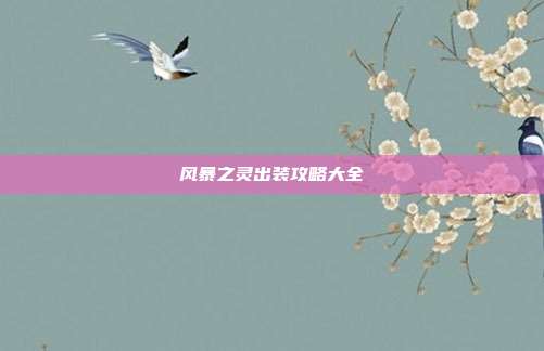 风暴之灵出装攻略大全