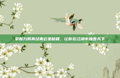 掌握九阴真经青云堡秘籍，让你在江湖中独步天下