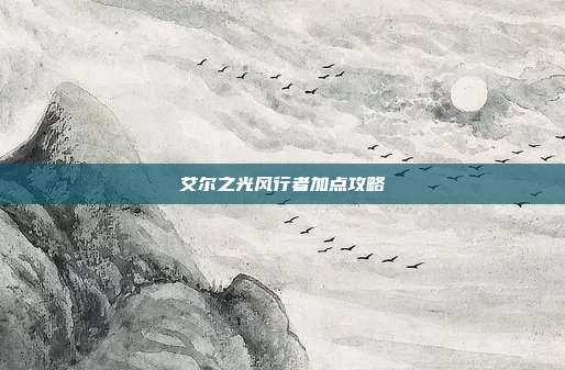 艾尔之光风行者加点攻略