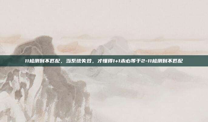11检测到不匹配，当系统失效，才懂得1+1未必等于2-11检测到不匹配