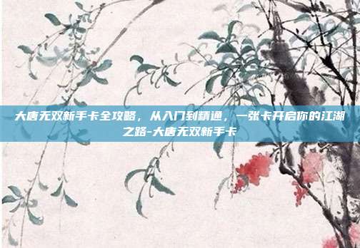 大唐无双新手卡全攻略，从入门到精通，一张卡开启你的江湖之路-大唐无双新手卡