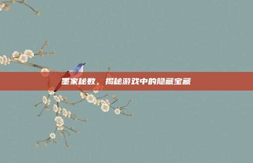 墨家秘数,揭秘游戏中的隐藏宝藏