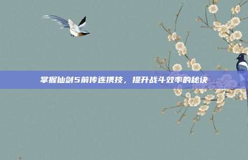 掌握仙剑5前传连携技,提升战斗效率的秘诀