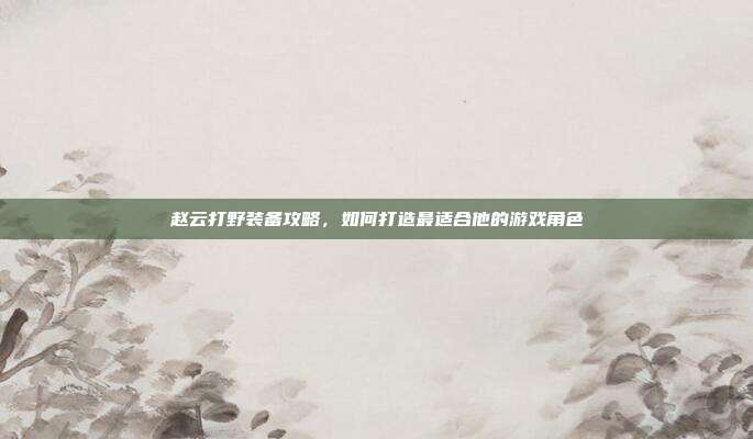 赵云打野装备攻略，如何打造最适合他的游戏角色