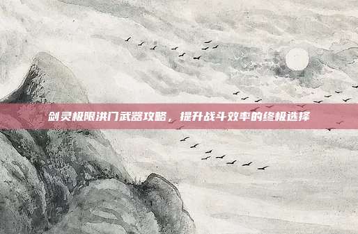 剑灵极限洪门武器攻略,提升战斗效率的终极选择