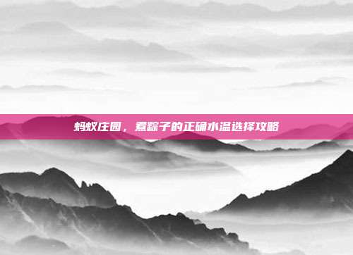 蚂蚁庄园,煮粽子的正确水温选择攻略