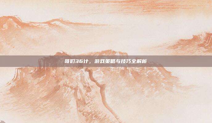 哥们36计，游戏策略与技巧全解析