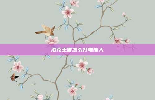 洛克王国怎么打龟仙人