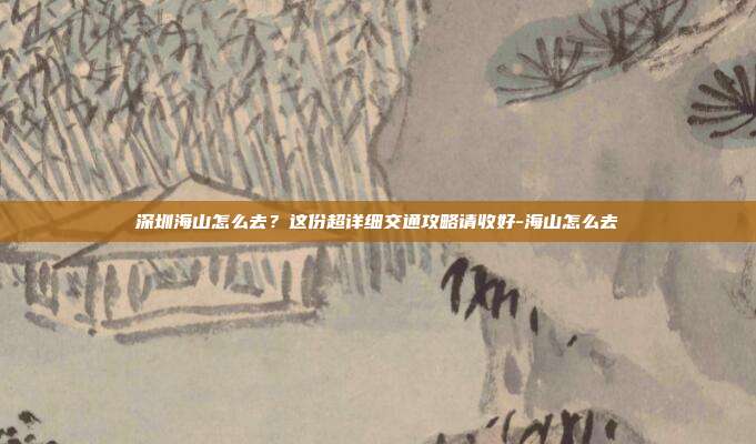 深圳海山怎么去？这份超详细交通攻略请收好-海山怎么去