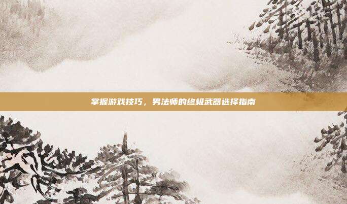 掌握游戏技巧，男法师的终极武器选择指南