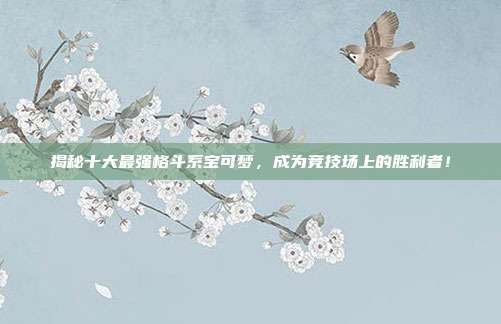 揭秘十大最强格斗系宝可梦,成为竞技场上的胜利者!