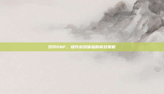 双开DNF，提升游戏体验的高效策略