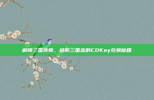 解锁三国传奇，塔防三国志的CDKey兑换秘籍