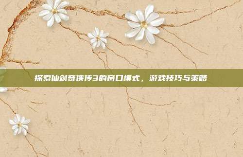 探索仙剑奇侠传3的窗口模式，游戏技巧与策略