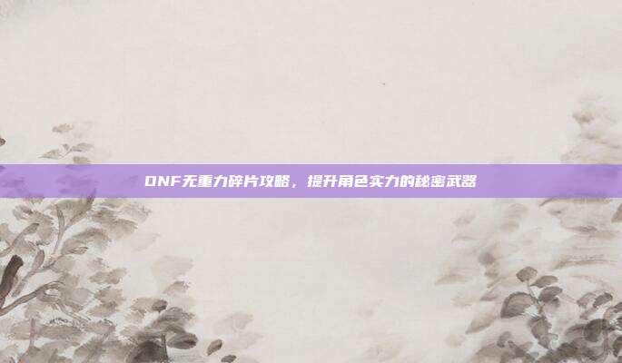 DNF无重力碎片攻略，提升角色实力的秘密武器