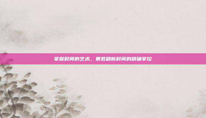 掌握时间的艺术，暴君刷新时间的精确掌控