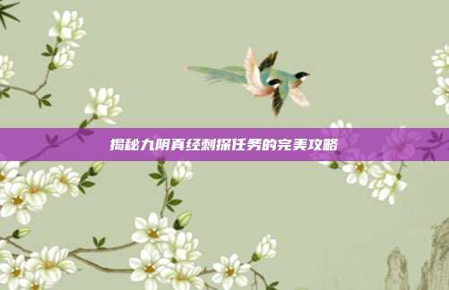 揭秘九阴真经刺探任务的完美攻略