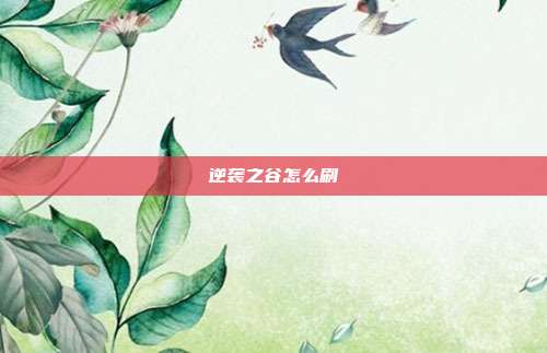 逆袭之谷怎么刷