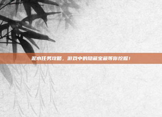 泥水任务攻略，游戏中的隐藏宝藏等你挖掘！