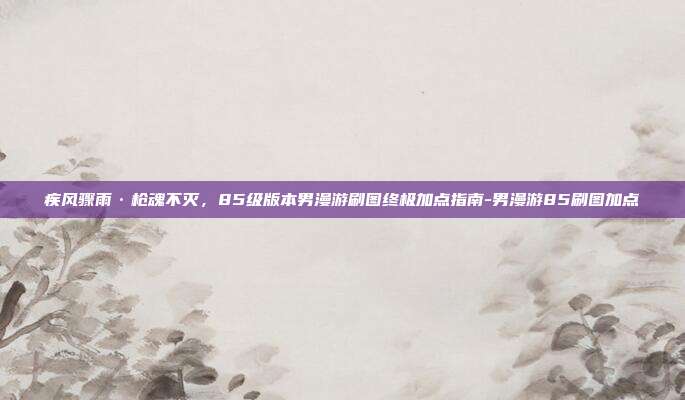 疾风骤雨·枪魂不灭，85级版本男漫游刷图终极加点指南-男漫游85刷图加点