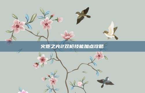火炬之光2双枪技能加点攻略