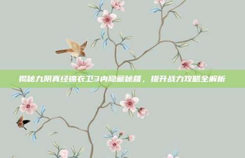 揭秘九阴真经锦衣卫3内隐藏秘籍，提升战力攻略全解析
