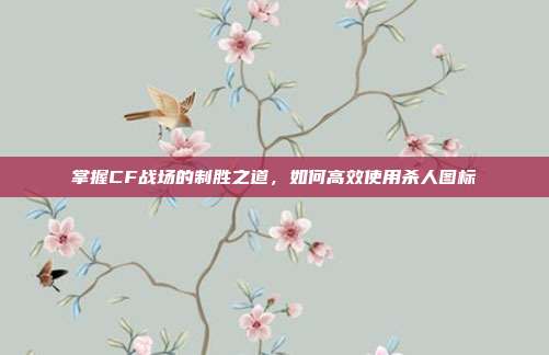 掌握CF战场的制胜之道，如何高效使用杀人图标