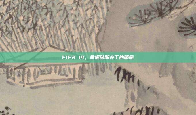 FIFA 14，掌握破解补丁的精髓