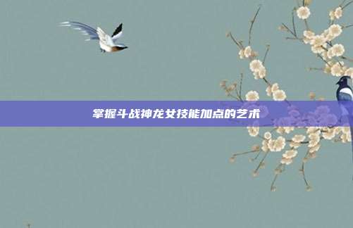 掌握斗战神龙女技能加点的艺术