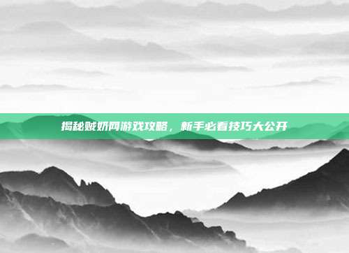 揭秘贼奶网游戏攻略，新手必看技巧大公开