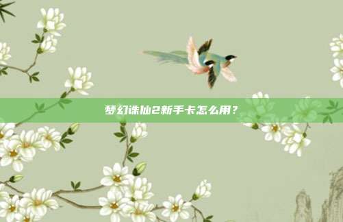 梦幻诛仙2新手卡怎么用？
