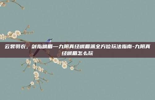 云裳羽衣，剑指峨眉—九阴真经峨眉派全方位玩法指南-九阴真经峨眉怎么玩