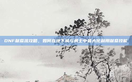 DNF献祭流攻略，如何在地下城与勇士中最大化利用献祭技能