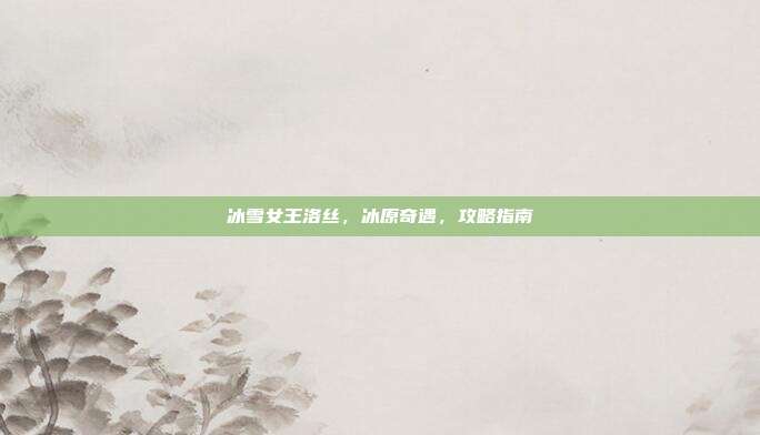 冰雪女王洛丝，冰原奇遇，攻略指南