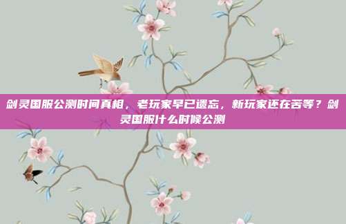 剑灵国服公测时间真相，老玩家早已遗忘，新玩家还在苦等？剑灵国服什么时候公测
