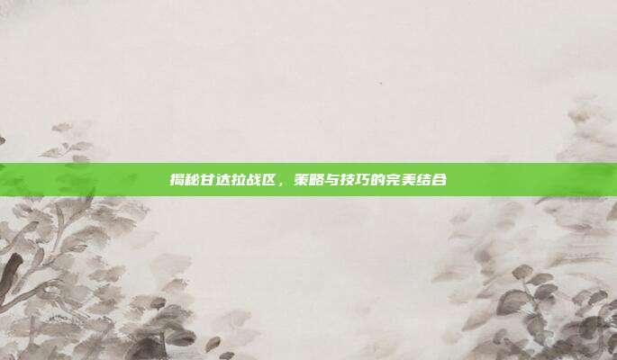 揭秘甘达拉战区，策略与技巧的完美结合