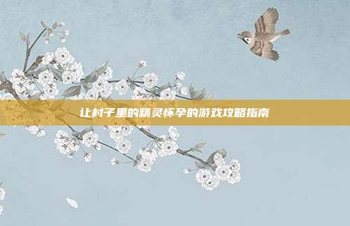 让村子里的精灵怀孕的游戏攻略指南