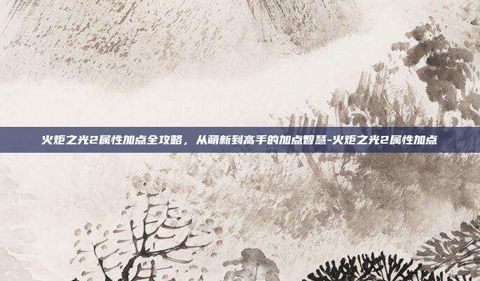 火炬之光2属性加点全攻略，从萌新到高手的加点智慧-火炬之光2属性加点