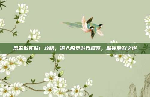 盟军敢死队1 攻略，深入探索游戏精髓，解锁胜利之道