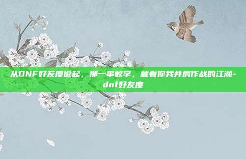 从DNF好友度说起，那一串数字，藏着你我并肩作战的江湖-dnf好友度