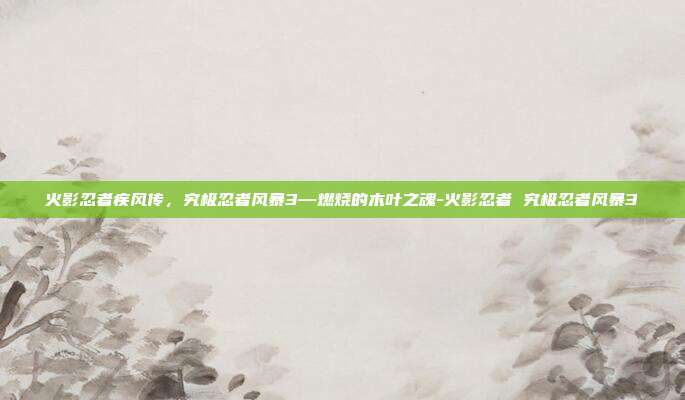 火影忍者疾风传，究极忍者风暴3—燃烧的木叶之魂-火影忍者 究极忍者风暴3