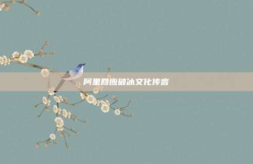 阿里回应破冰文化传言