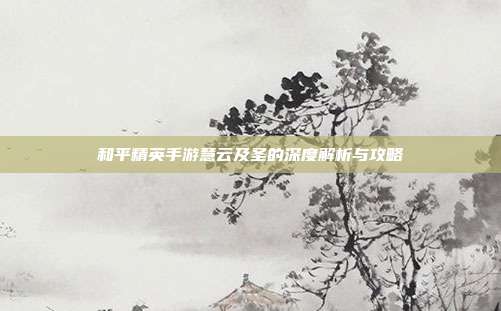 和平精英手游慧云及圣的深度解析与攻略