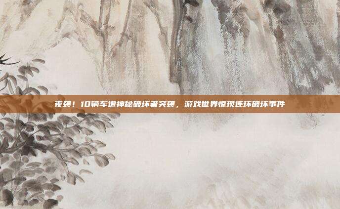 夜袭！10辆车遭神秘破坏者突袭，游戏世界惊现连环破坏事件