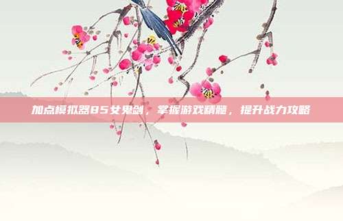 加点模拟器85女鬼剑，掌握游戏精髓，提升战力攻略