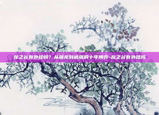 龙之谷有外挂吗？从屠龙到被屠的十年博弈-龙之谷有外挂吗